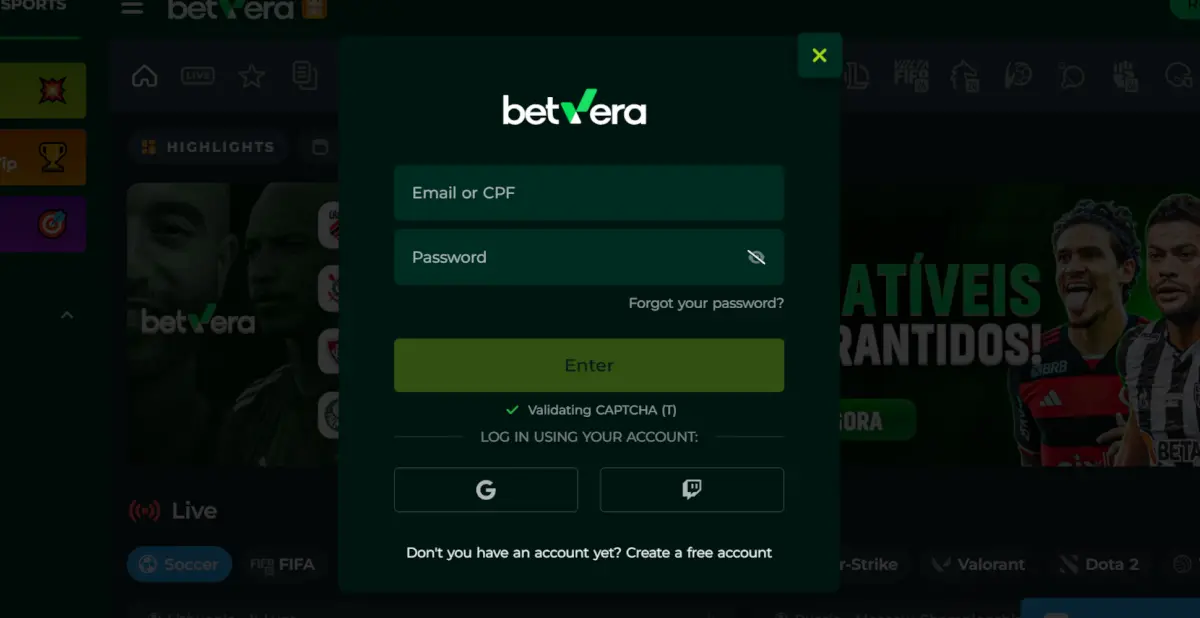 Betvera Login