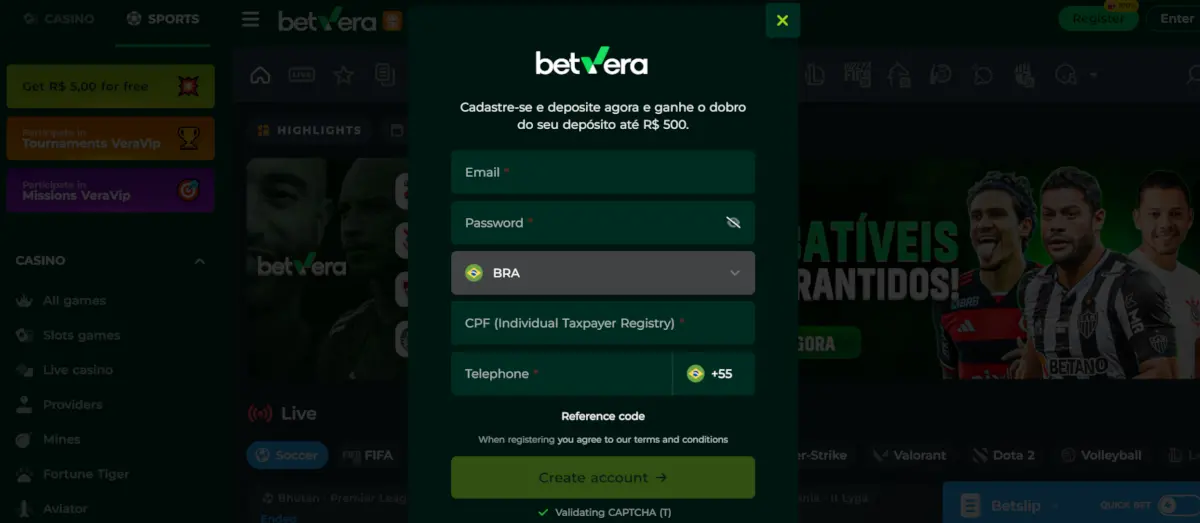 Como Começar a Jogar na Betvera