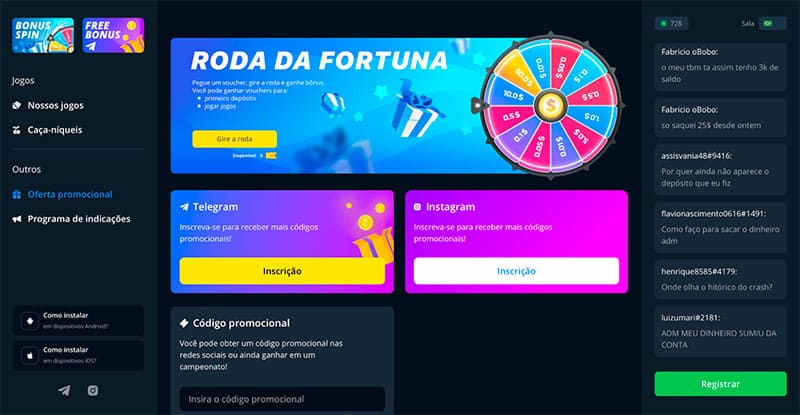 Promoções e bônus em Chill bet entrar