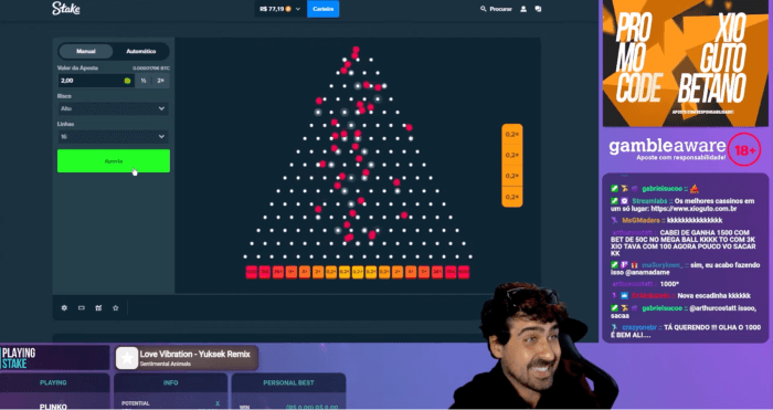 Faixa e recursos de pagamento: plinko